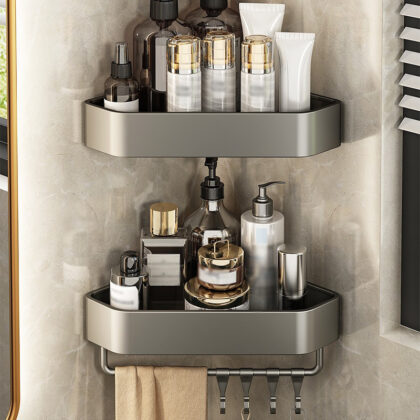 Bathroom Aluminum Triangle Wall Mounted Shelves